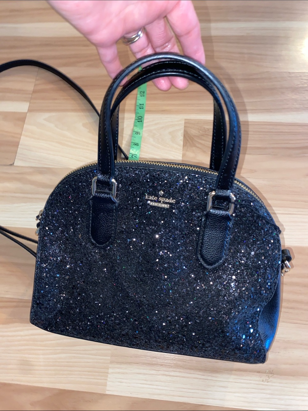 Kate Spade 
Black Mini Reiley Laurel Way Purse- Glitter Mini
New without tags - Picture 13 of 14